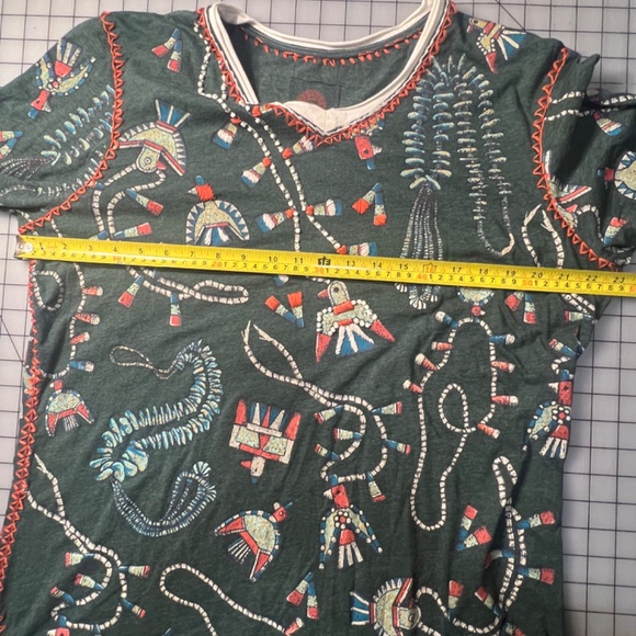 Double D Ranch Pueblo Bird Tee 2X 2XL 1XL Green Aztec Beads PLUS NWOT - Picture 14 of 16